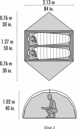 MSR Elixir 2 Tent V2 Green -Utendørsutstyr q4ryfnoaacvgsocjg7wf